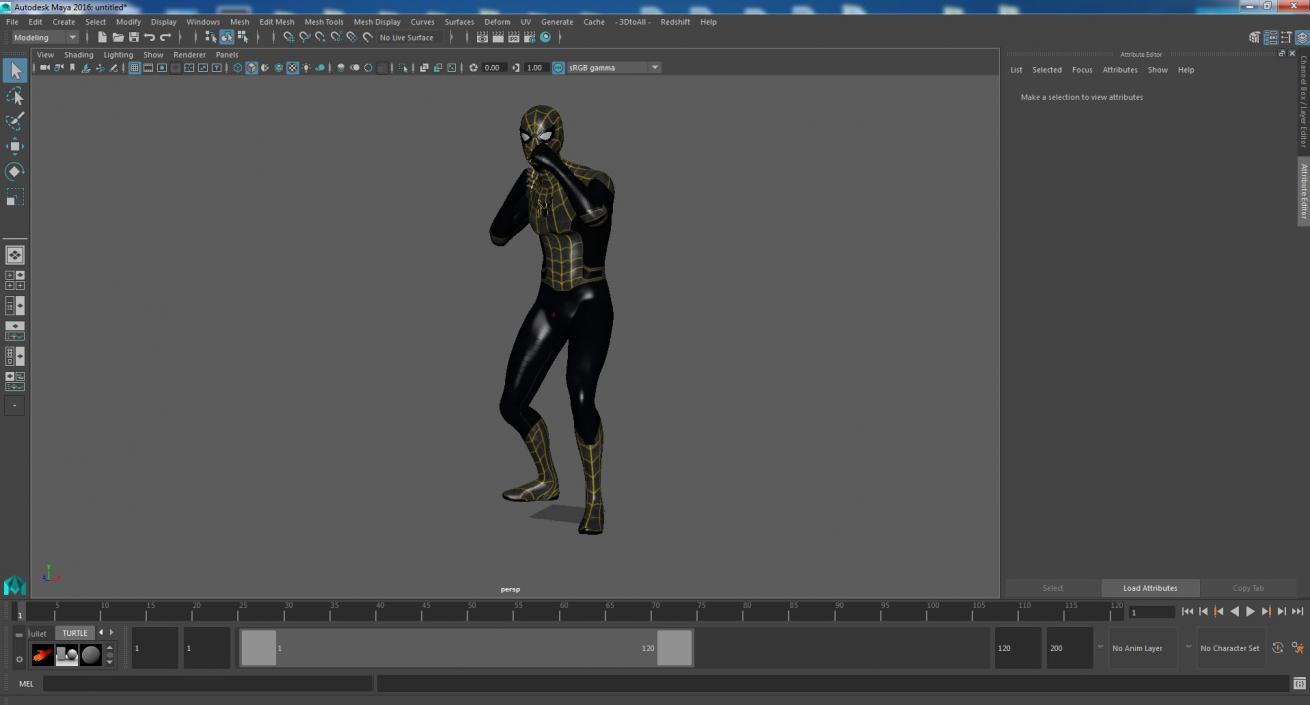 Spiderman Black Suit Fighting Pose 3D model