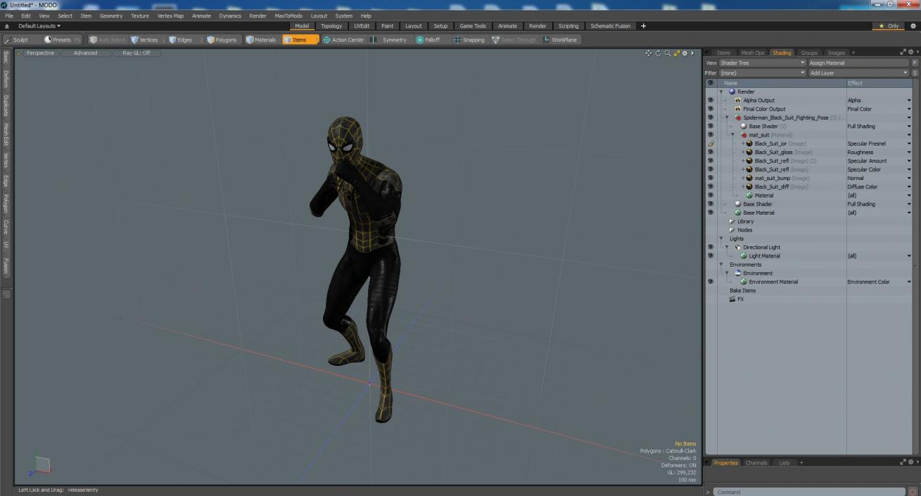 Spiderman Black Suit Fighting Pose 3D model