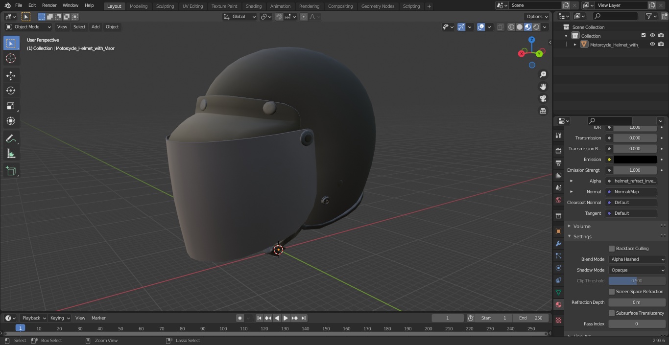 3D Motorcycle Helmet with Visor model