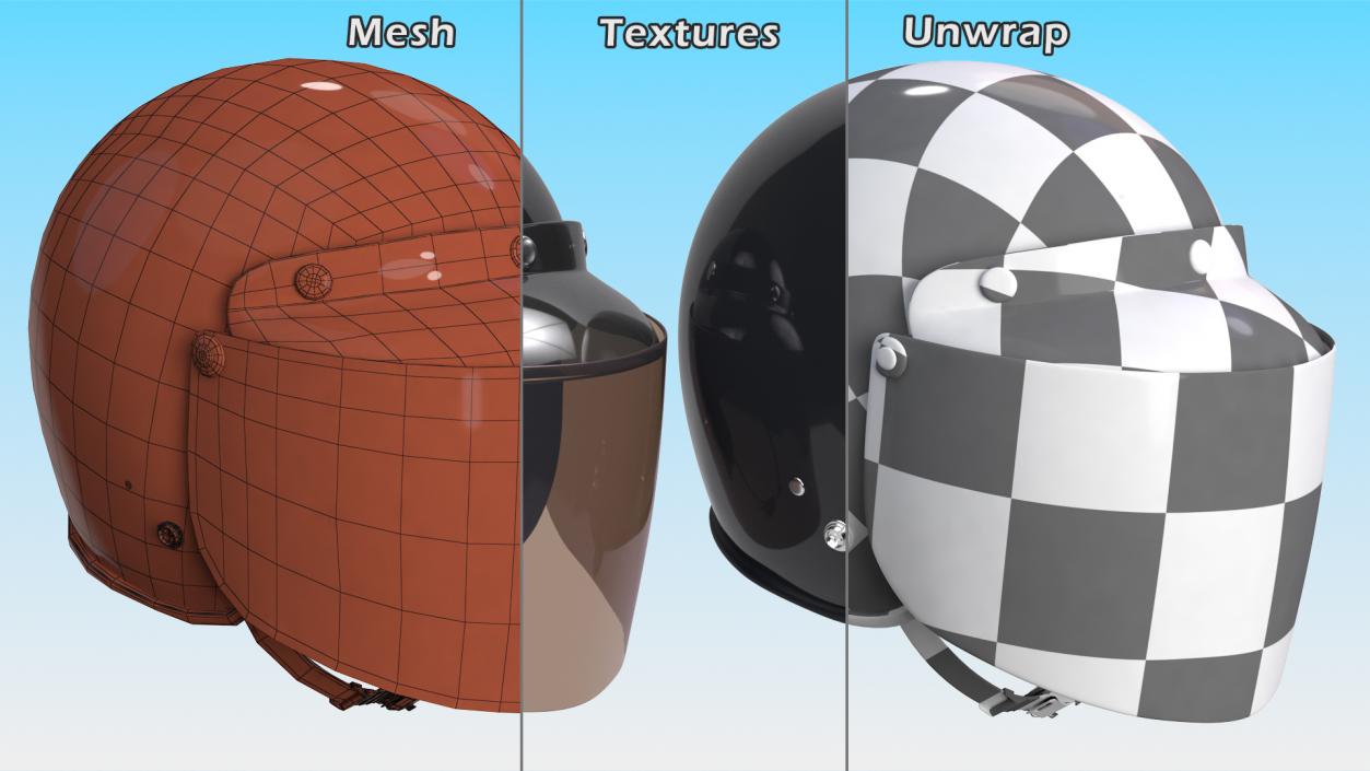 3D Motorcycle Helmet with Visor model