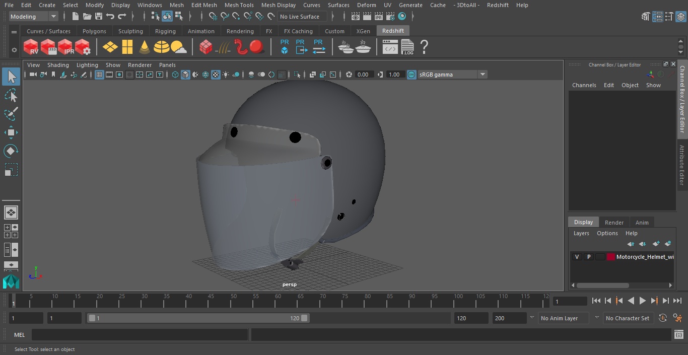 3D Motorcycle Helmet with Visor model