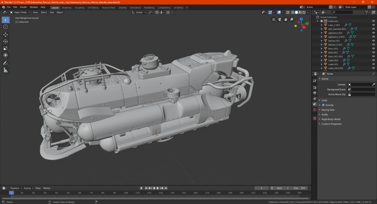 Submarine Rescue Vehicle 3D model