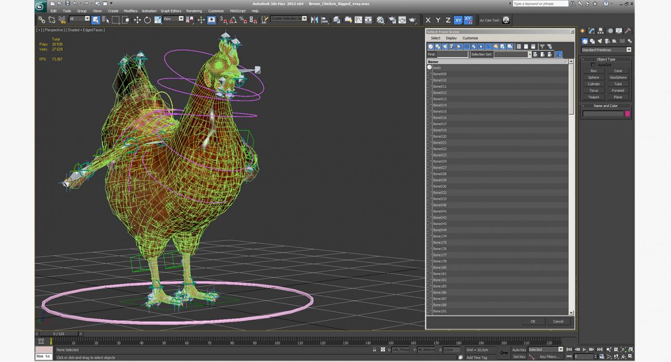 3D model Brown Chicken Rigged