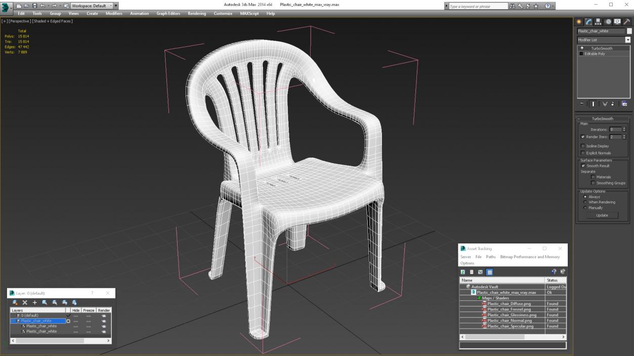 Plastic Chair White 3D model