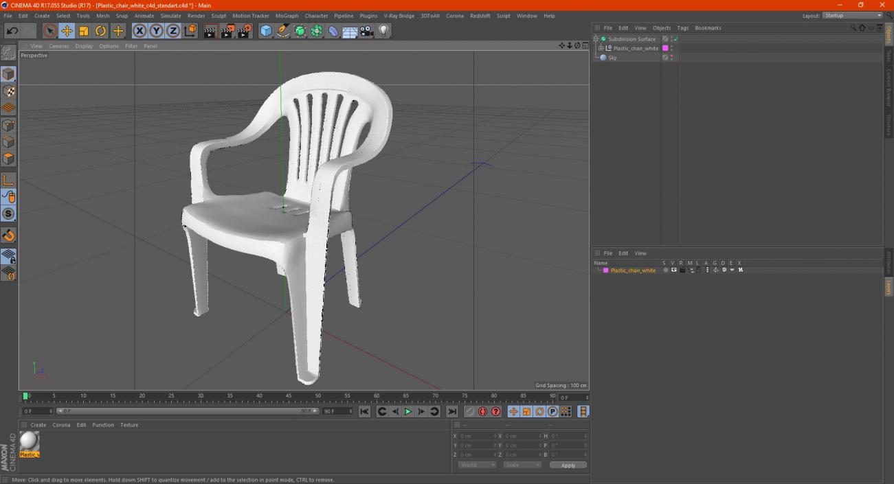 Plastic Chair White 3D model