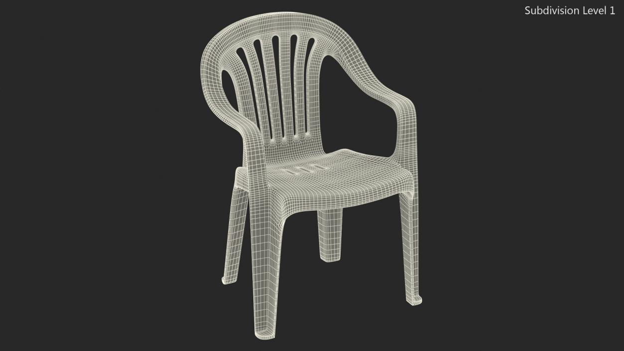 Plastic Chair White 3D model