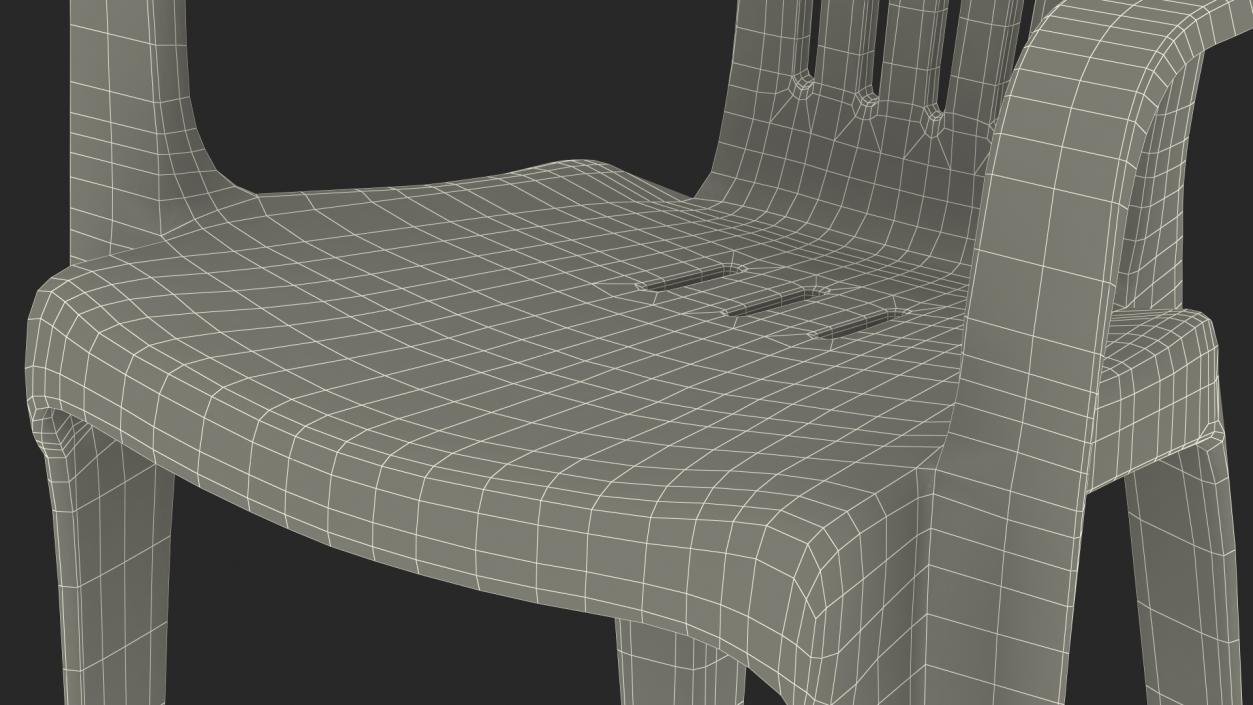 Plastic Chair White 3D model