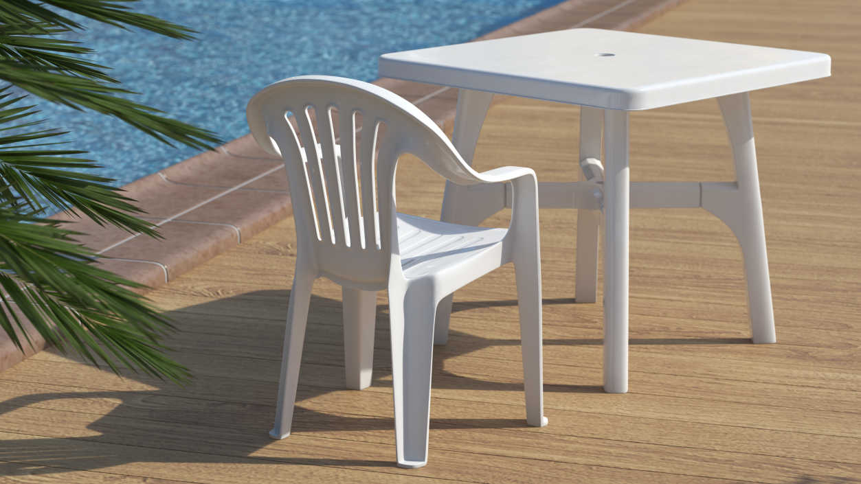 Plastic Chair White 3D model