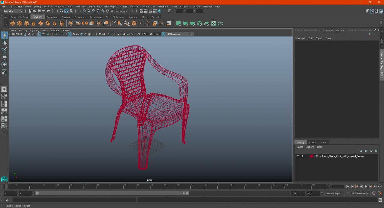 Plastic Chair White 3D model