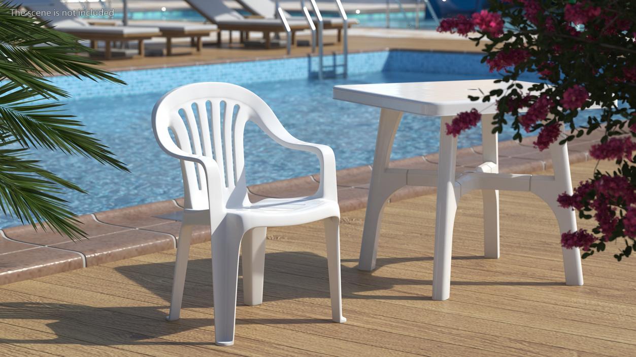 Plastic Chair White 3D model