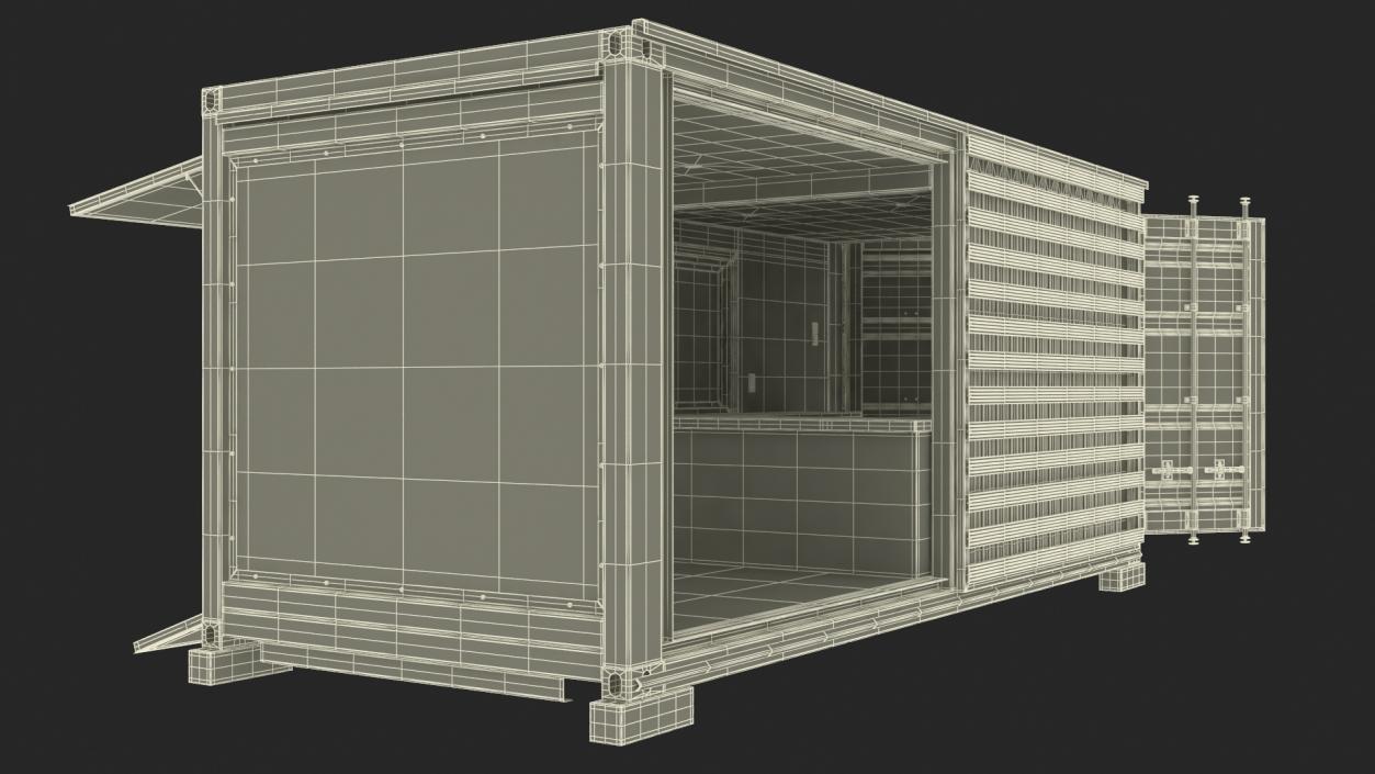 3D model Cafe Metal Container Grey