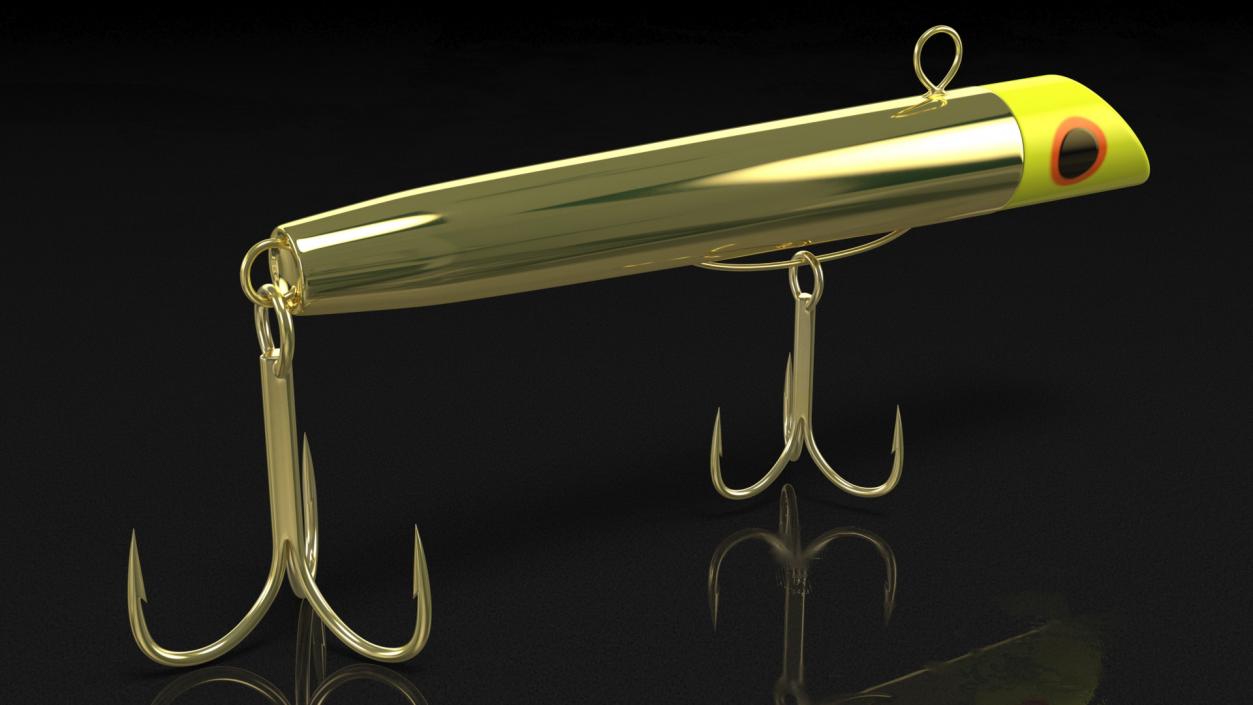 3D model Gotcha Metal Gold Body Fishing Lure