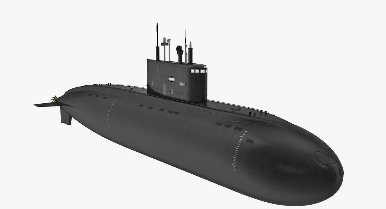 Diesel Electric Submarine Kilo Class Russian 3D model