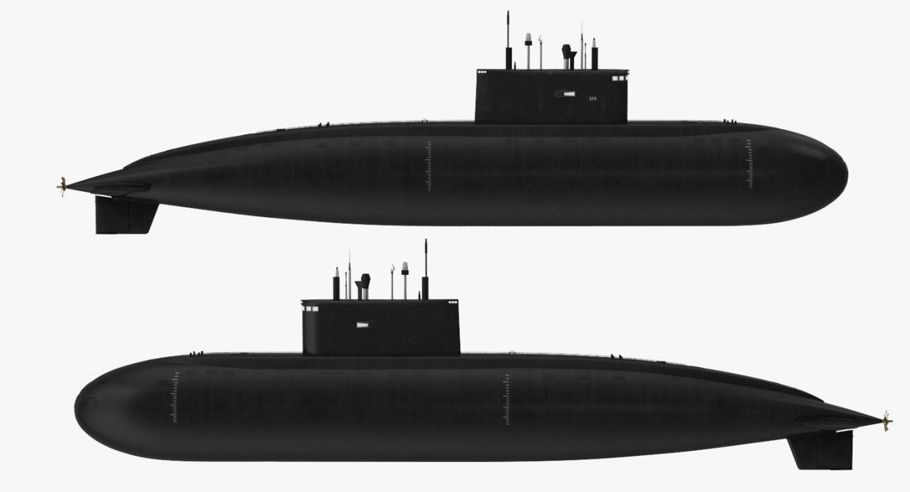 Diesel Electric Submarine Kilo Class Russian 3D model