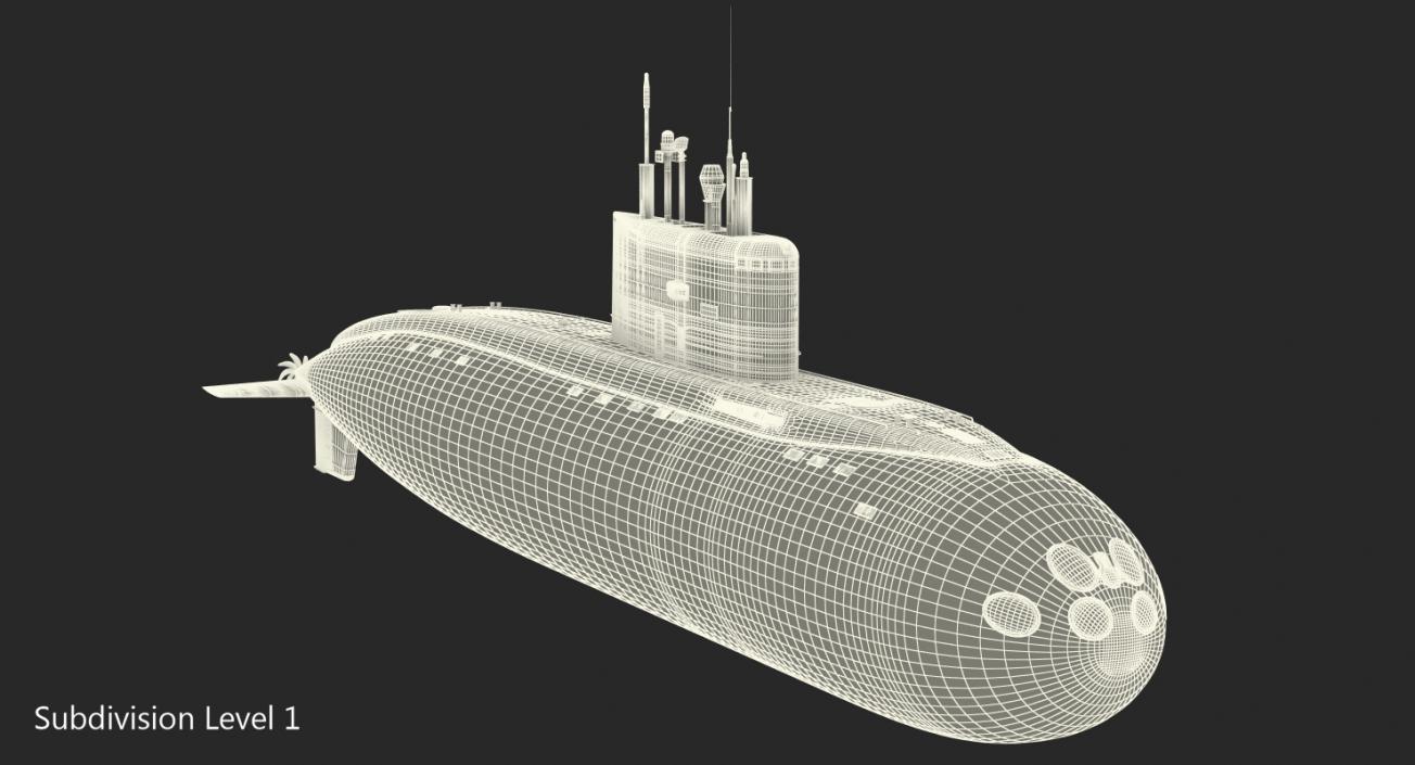 Diesel Electric Submarine Kilo Class Russian 3D model