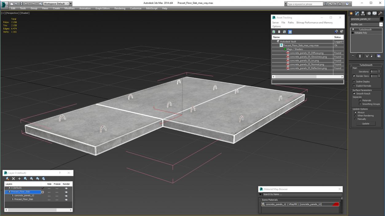 3D Precast Floor Slab model