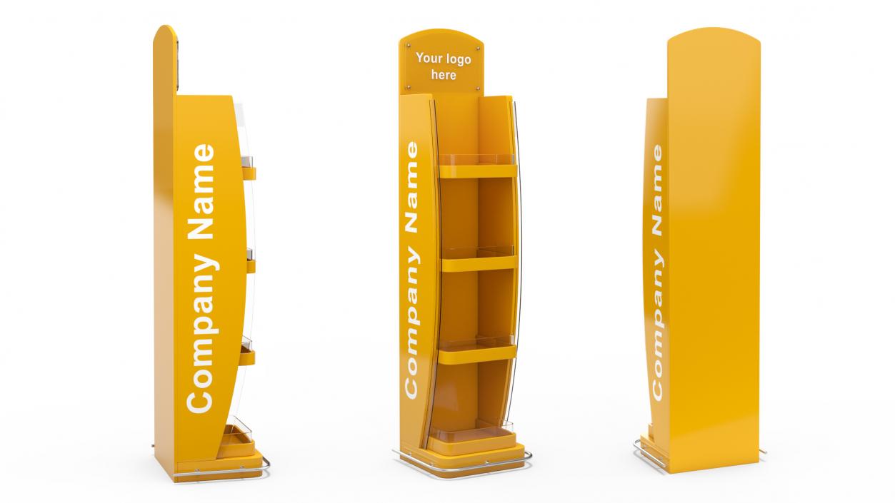 3D model Yellow Store Shelf Mockup