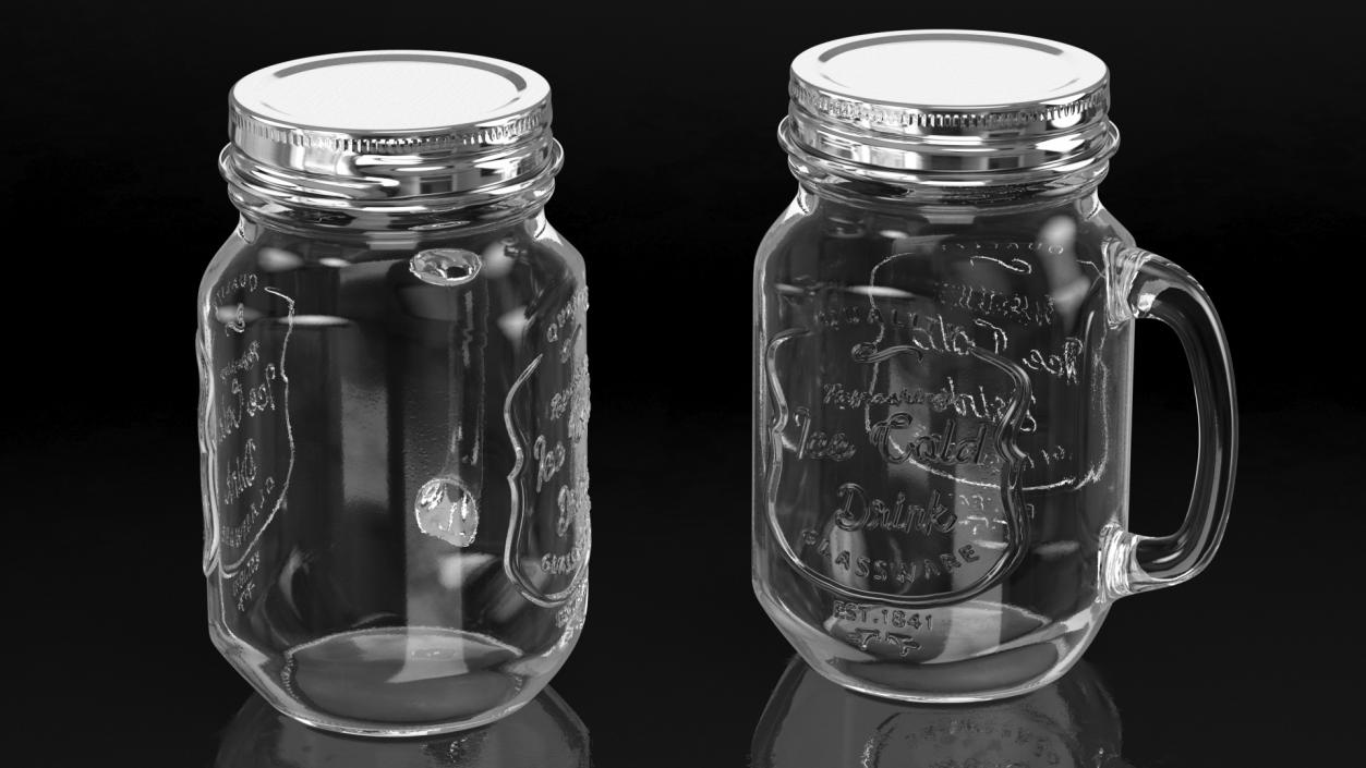 Estilo Mason Jar Mug with Handle 3D