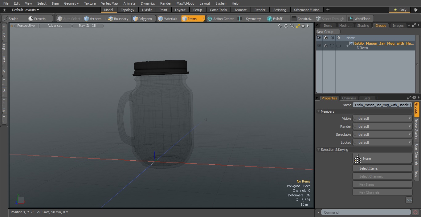 Estilo Mason Jar Mug with Handle 3D