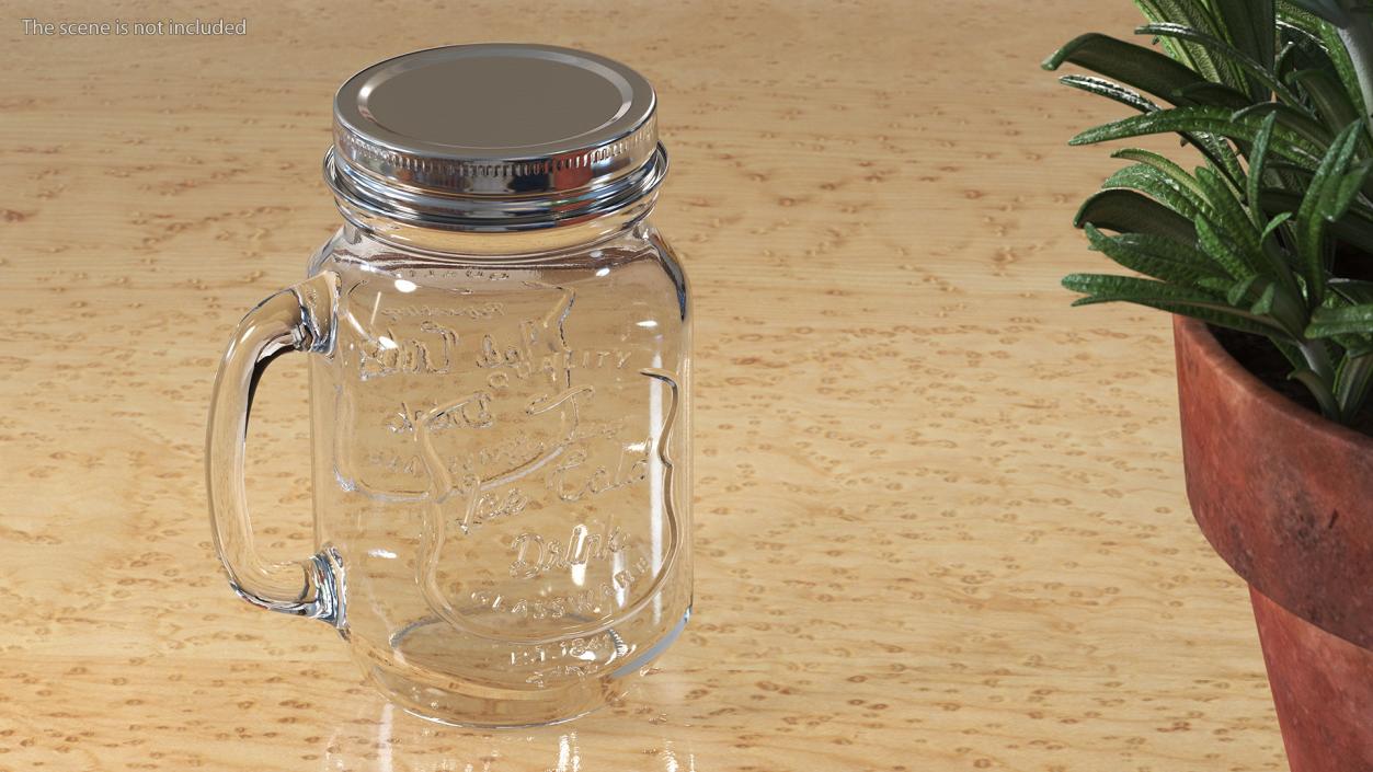 Estilo Mason Jar Mug with Handle 3D