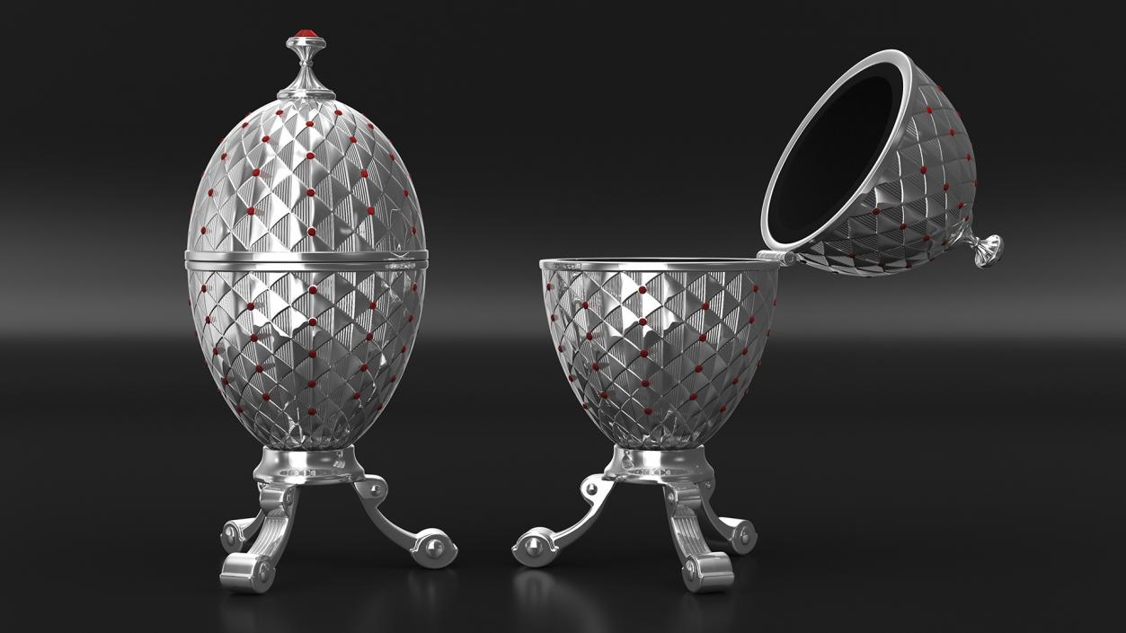 3D model Faberge Egg Silver Closed