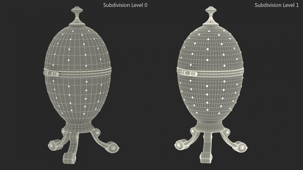 3D model Faberge Egg Silver Closed