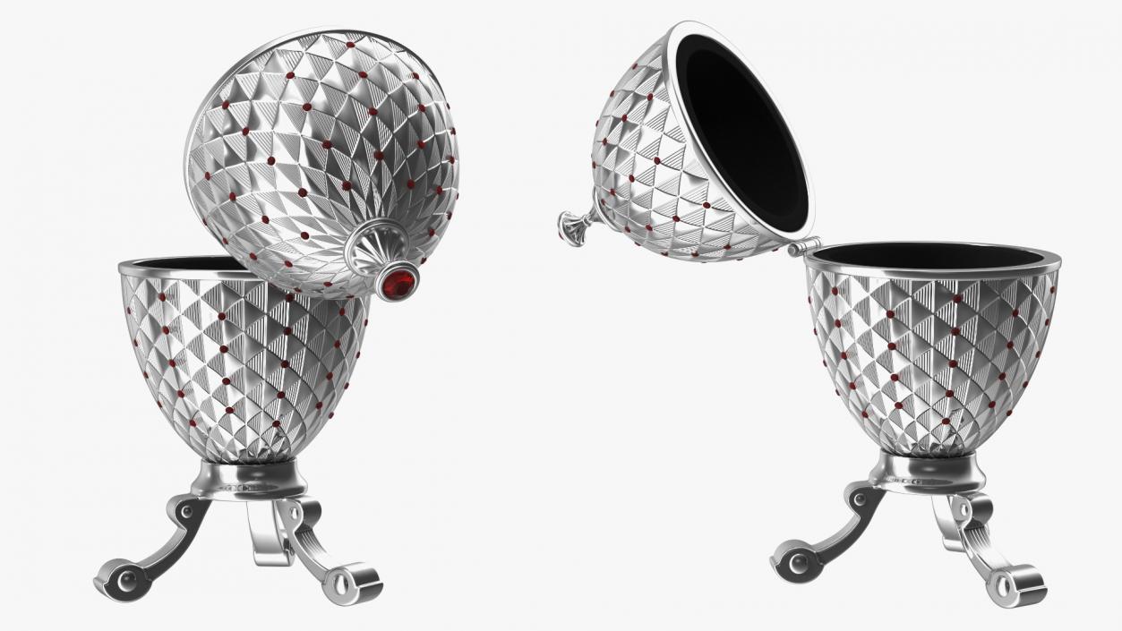 3D model Faberge Egg Silver Closed