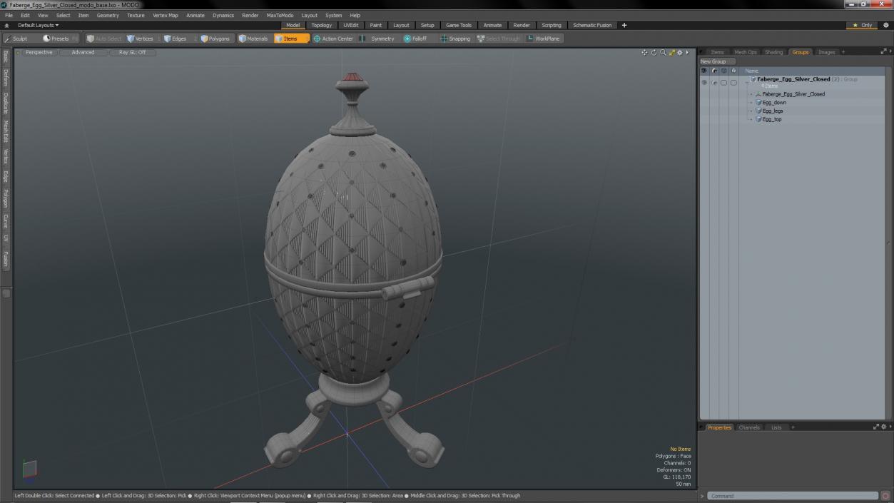 3D model Faberge Egg Silver Closed