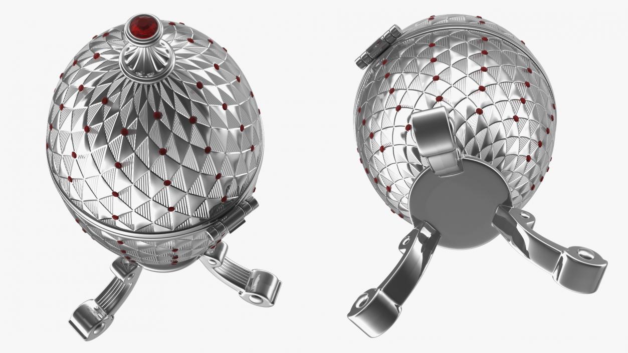 3D model Faberge Egg Silver Closed