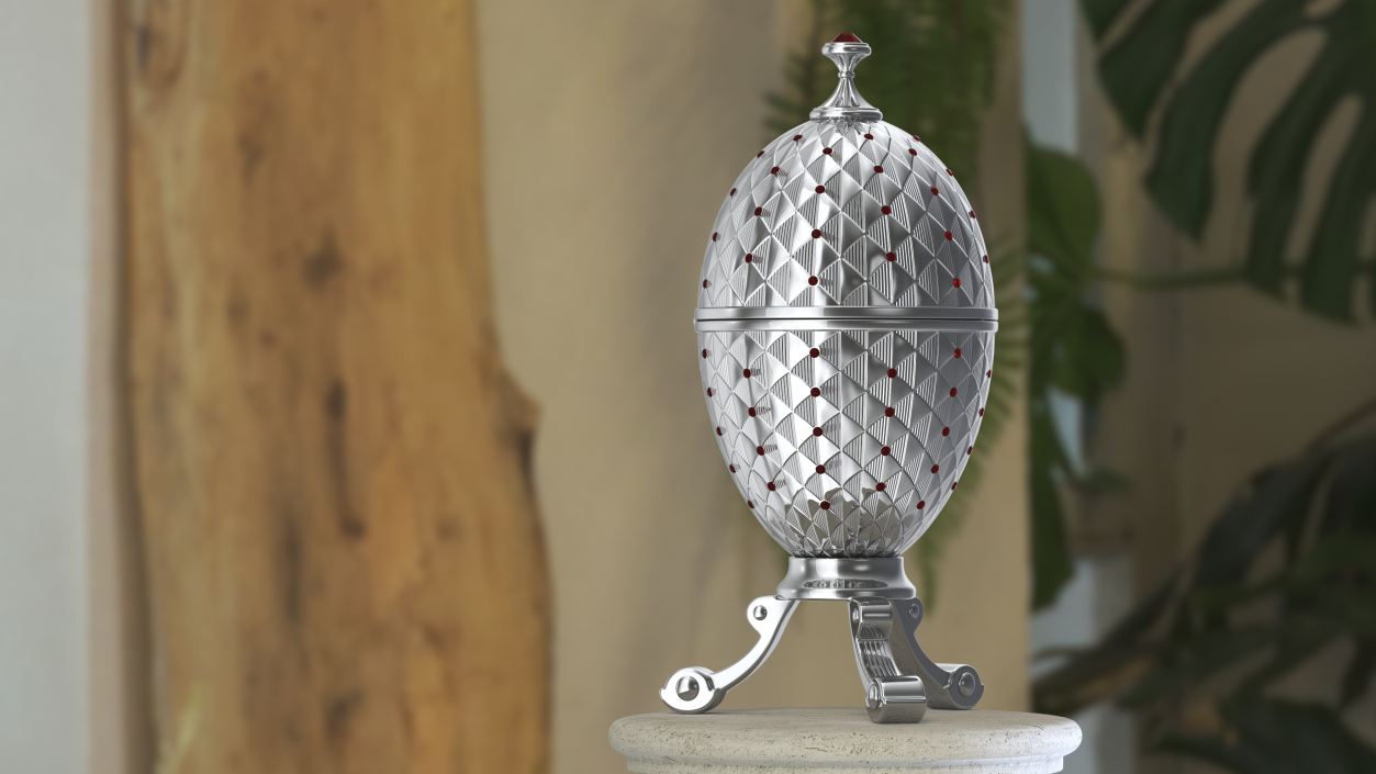 3D model Faberge Egg Silver Closed