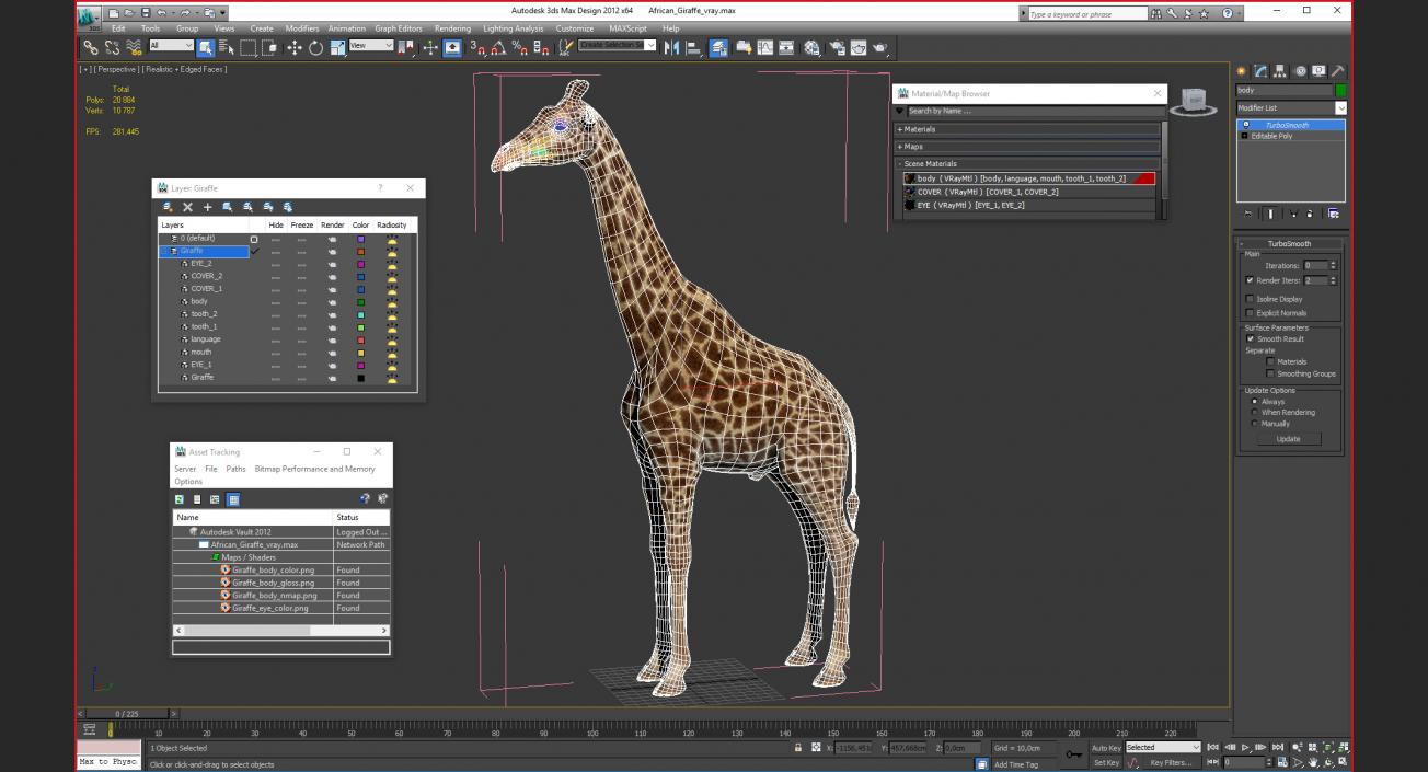 3D model African Giraffe