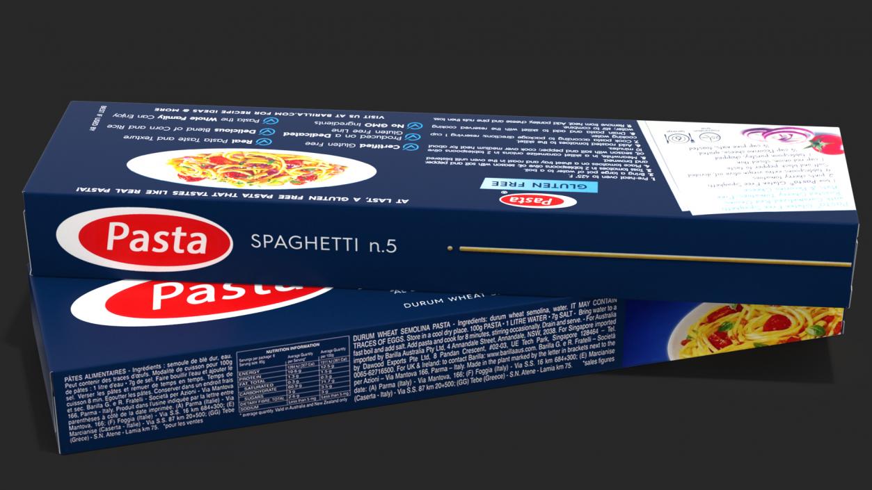 Dry Pasta Boxes Set 3D model