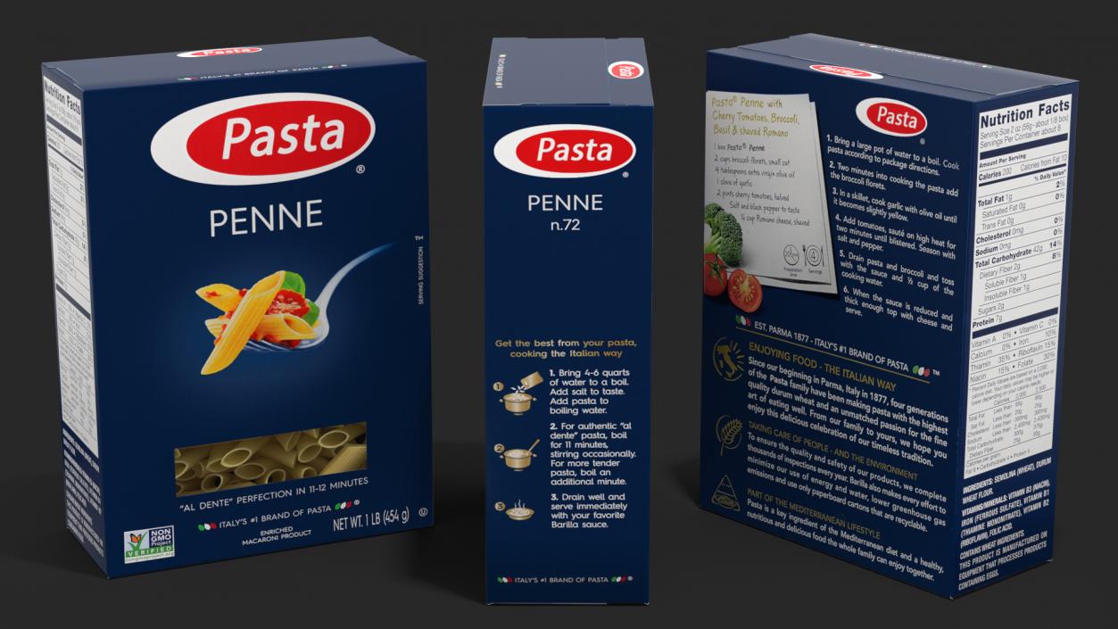 Dry Pasta Boxes Set 3D model