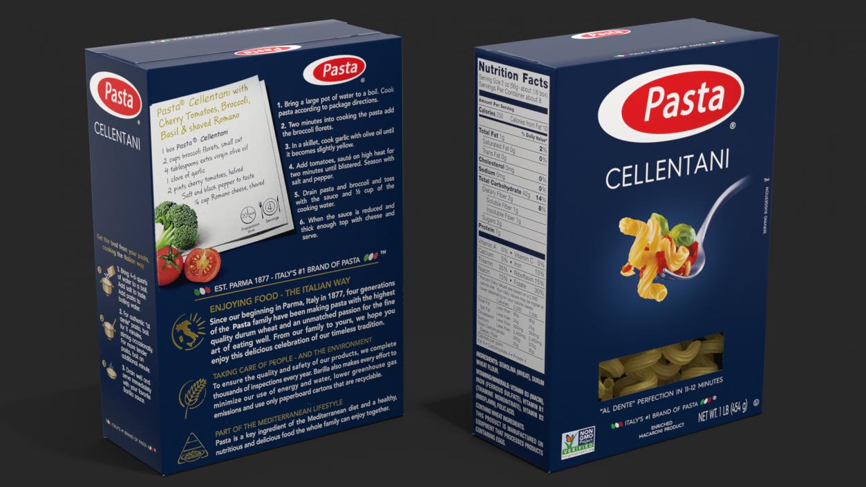 Dry Pasta Boxes Set 3D model