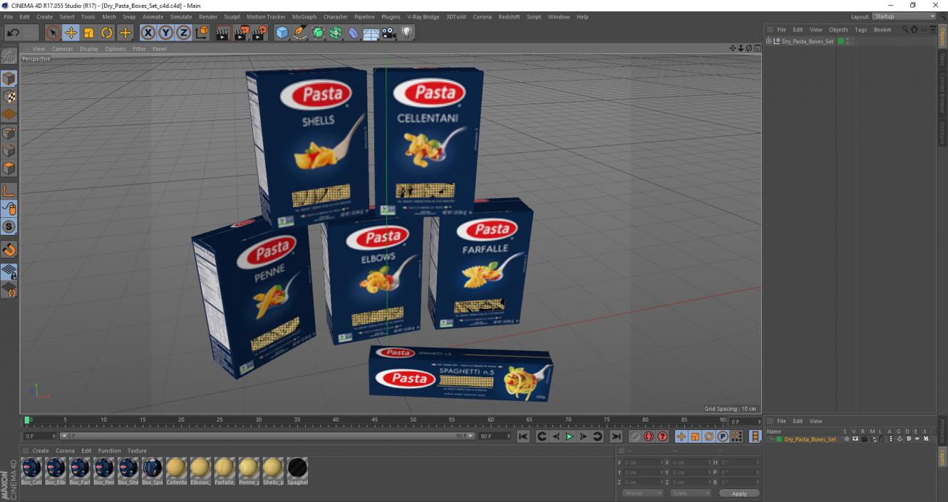 Dry Pasta Boxes Set 3D model