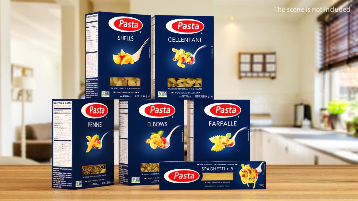 Dry Pasta Boxes Set 3D model