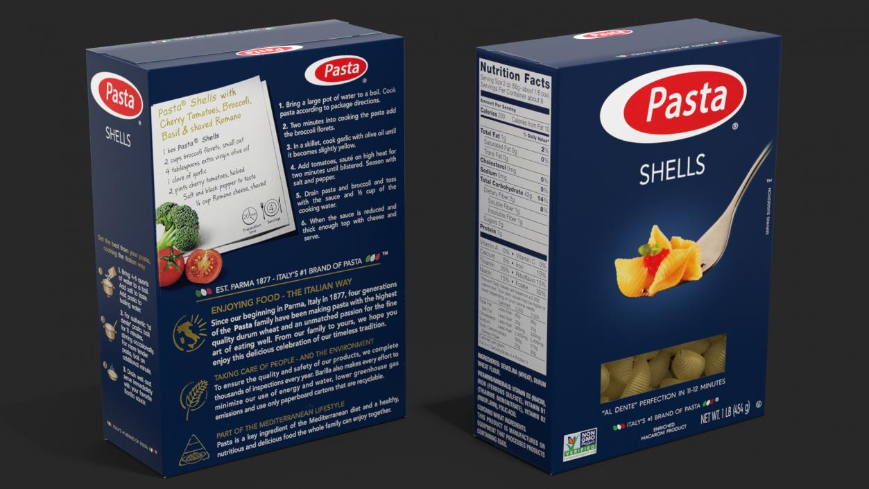 Dry Pasta Boxes Set 3D model