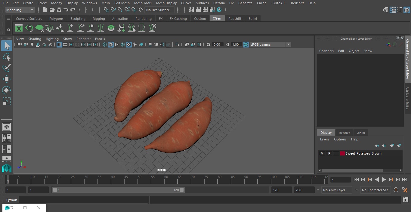 3D model Sweet Potatoes Brown