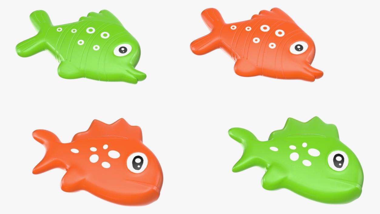 3D Small Fish Bath Toy Set model