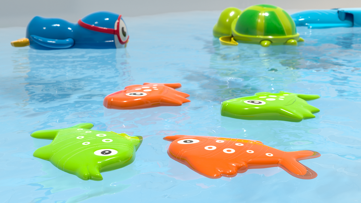 3D Small Fish Bath Toy Set model