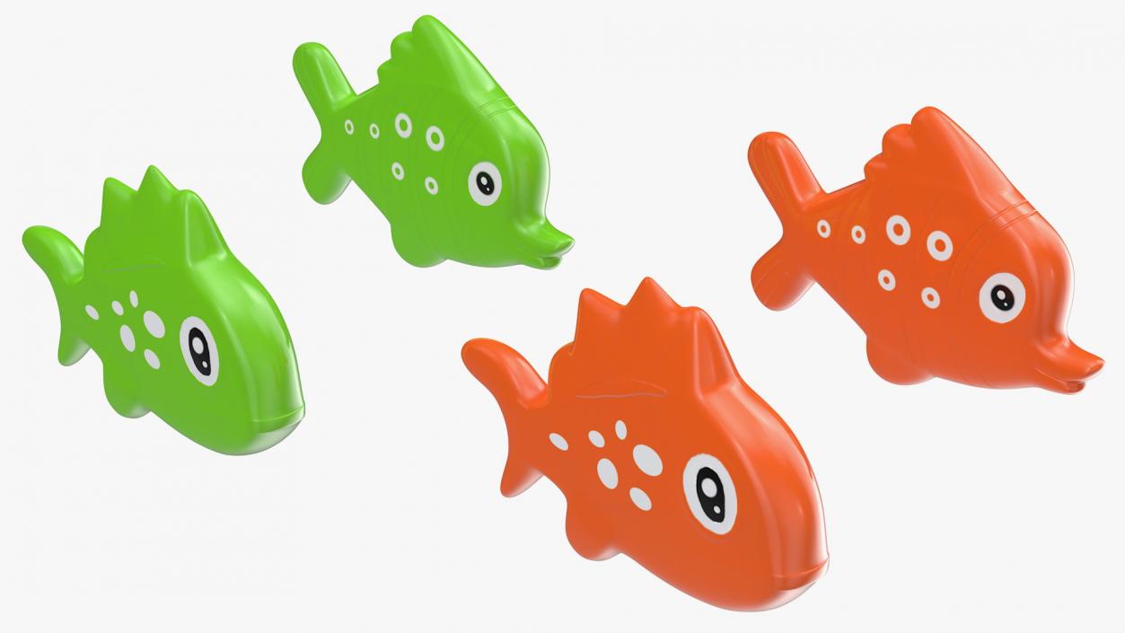 3D Small Fish Bath Toy Set model