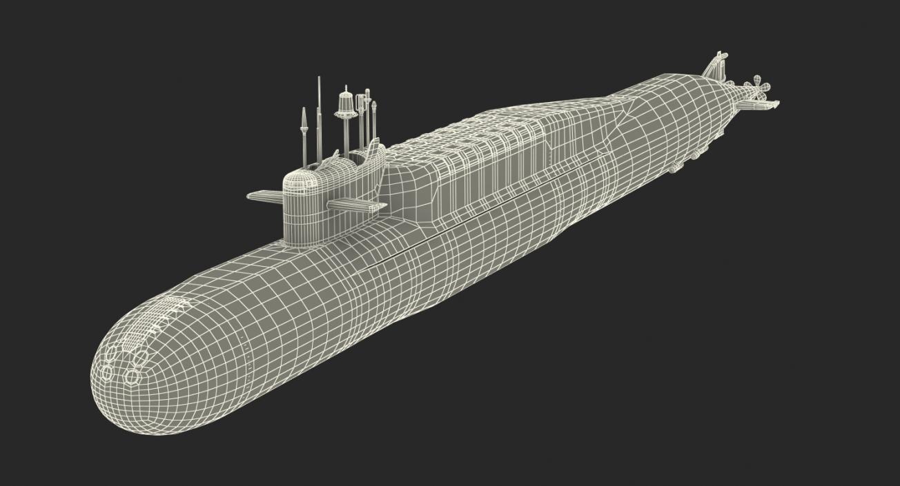 Russian Nuclear Strategic Submarine Delta IV Class Rigged 3D