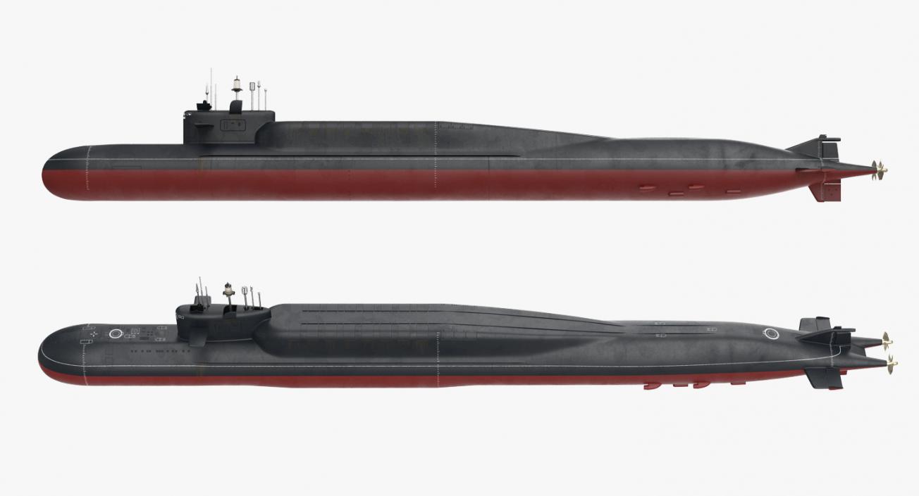 Russian Nuclear Strategic Submarine Delta IV Class Rigged 3D