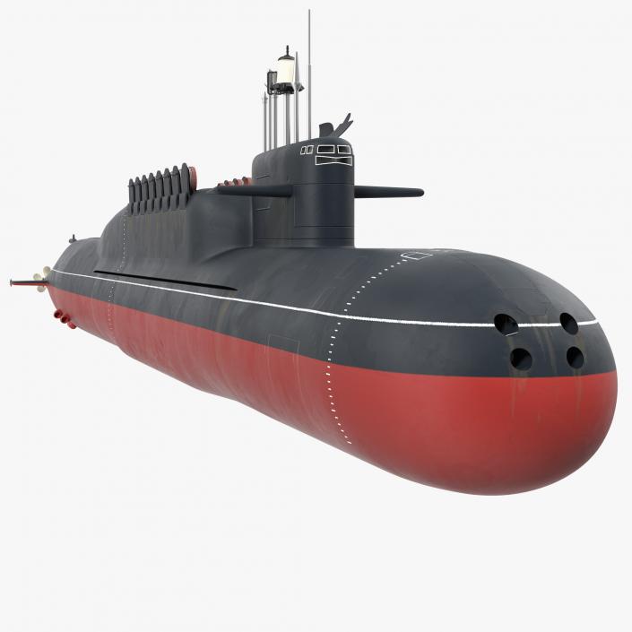 Russian Nuclear Strategic Submarine Delta IV Class Rigged 3D