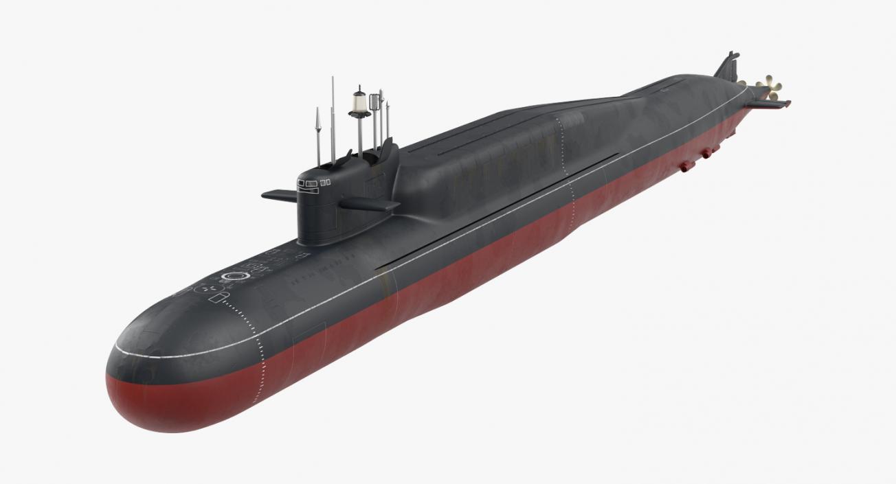 Russian Nuclear Strategic Submarine Delta IV Class Rigged 3D