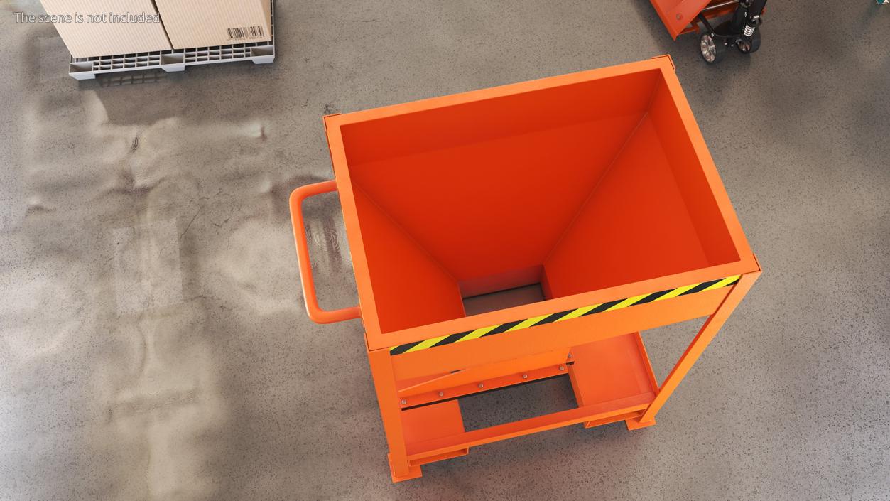 3D model Forklift Silo Container Orange