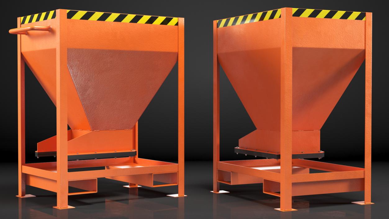 3D model Forklift Silo Container Orange