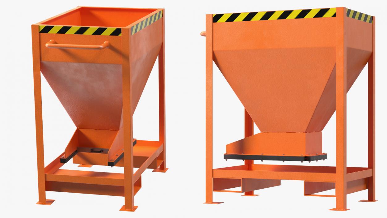 3D model Forklift Silo Container Orange