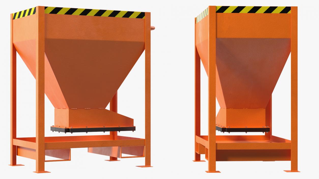 3D model Forklift Silo Container Orange