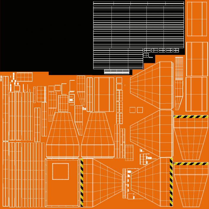 3D model Forklift Silo Container Orange